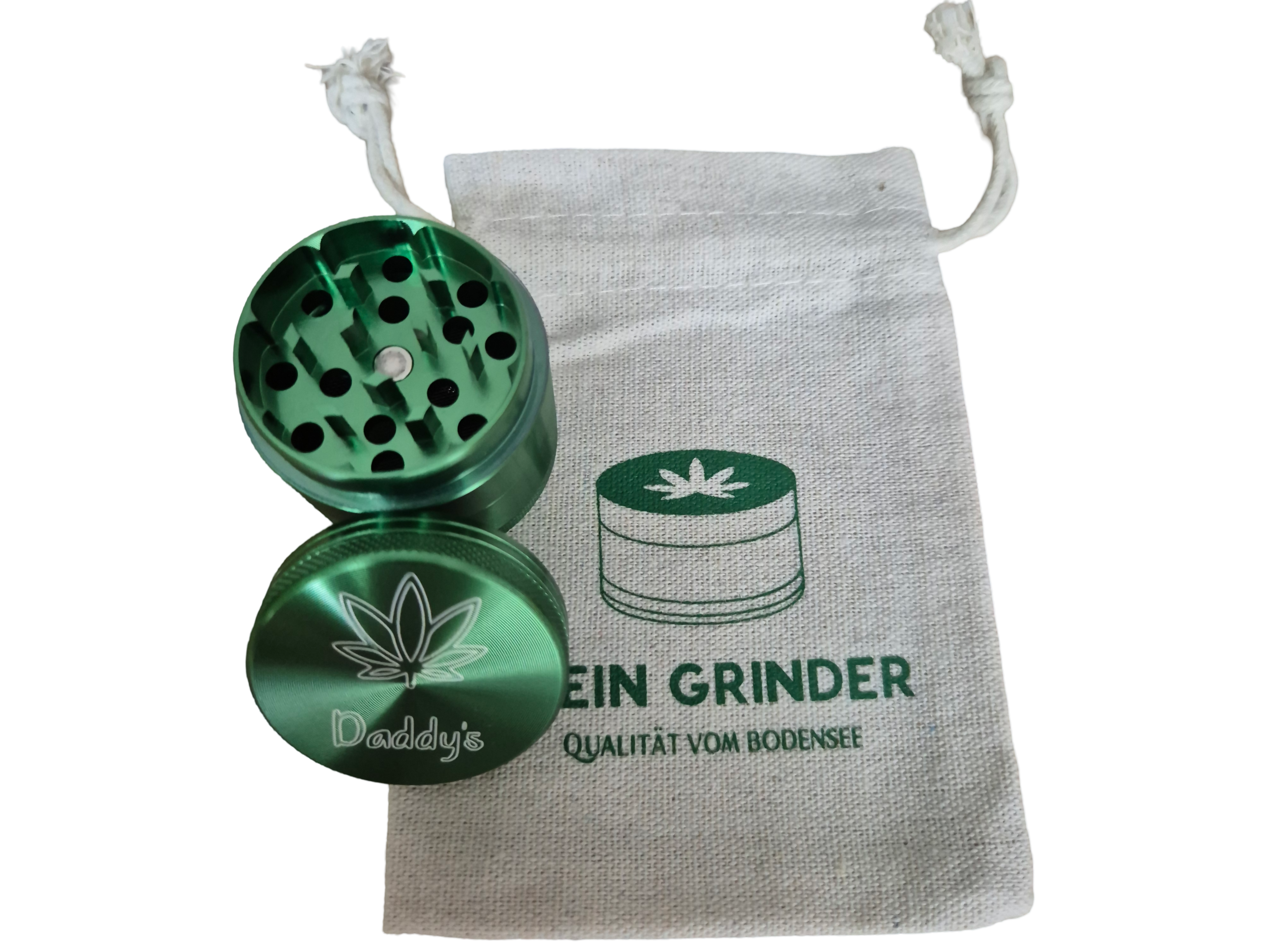 Grinder with engraving of your choice • Personalized with message, name or motif • Aluminium metal spice and herb mill