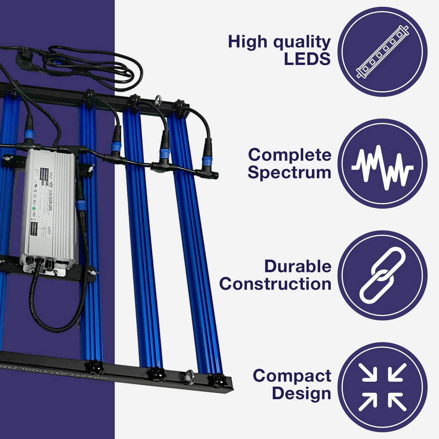 Treez Tools Komplettes Grow Set Klein – Komplettes Indoor-Grow-Kit mit Grow-Zelt, LED-Beleuchtung, Belüftungssystem und Zubehör - aboutweed